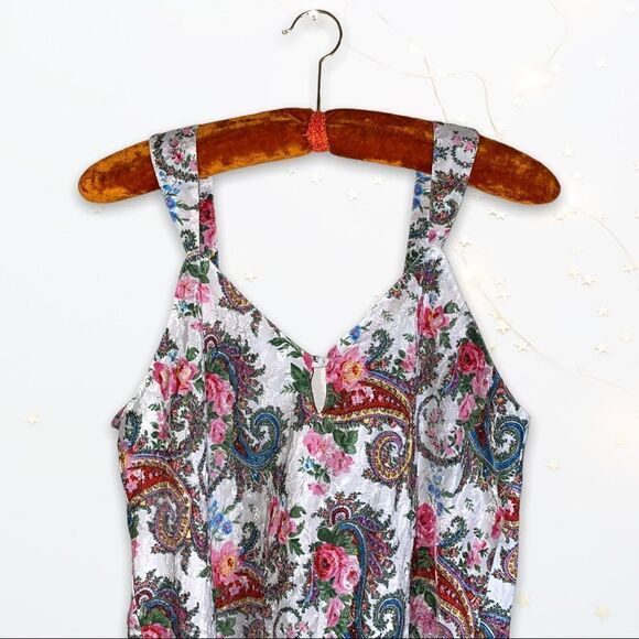 VTG (M/L) Erika Taylor Intimates Paisley Colorful Chemise - Picture 2 of 7